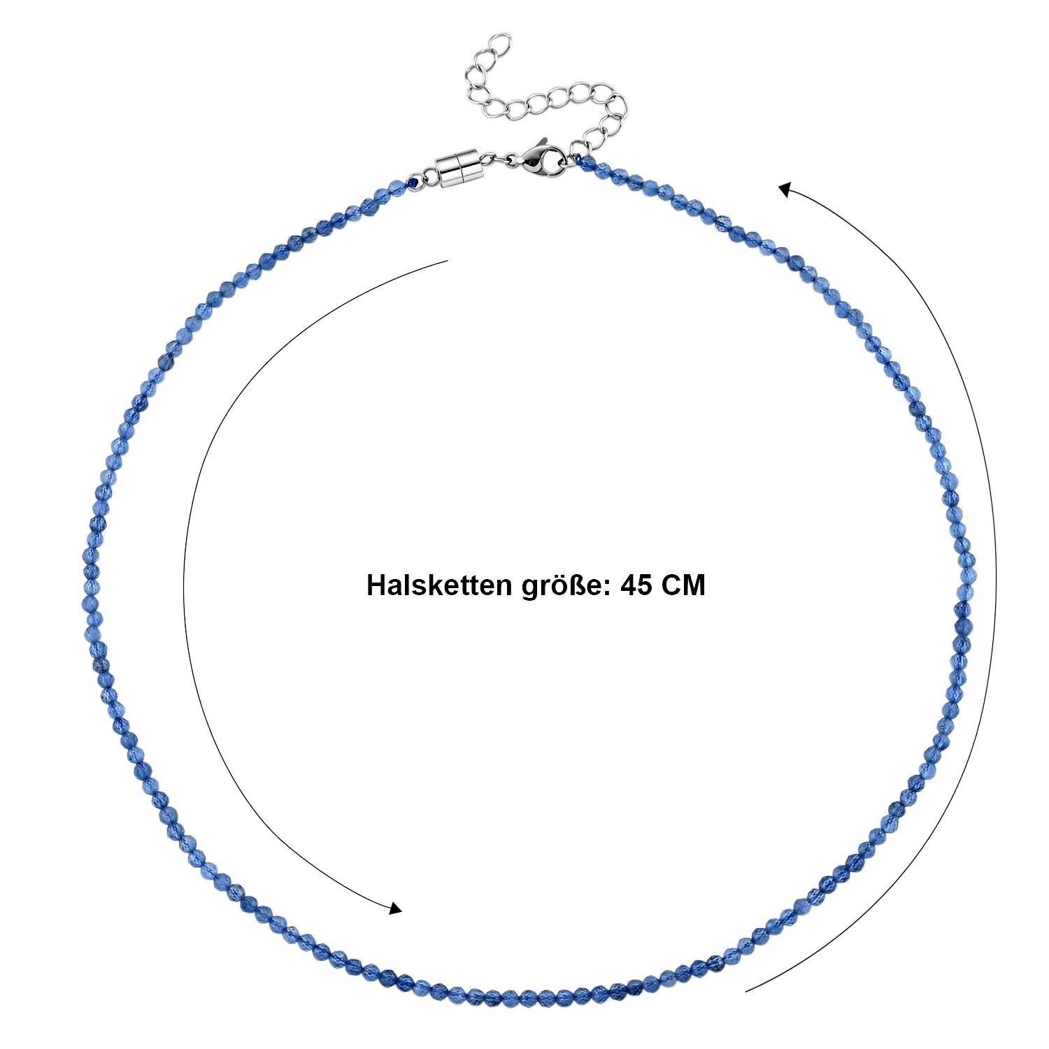 Santamaria Aquamarin Halskette ca. 45 cm 316L Edelstahl ca. 20,00 ct.