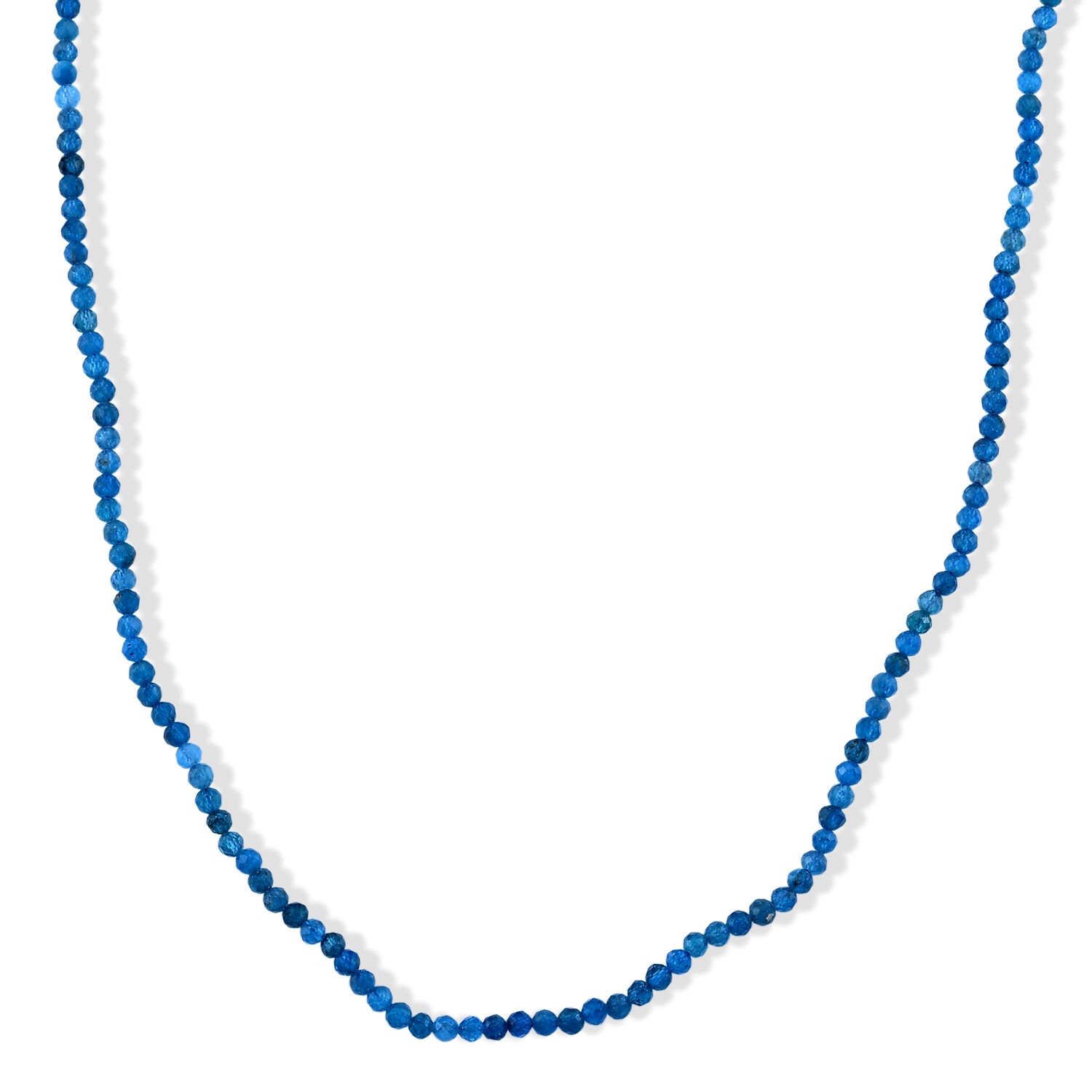 Natürlicher Neon-Apatit Halskette ca. 45 cm 316L Edelstahl ca. 40,00 ct.