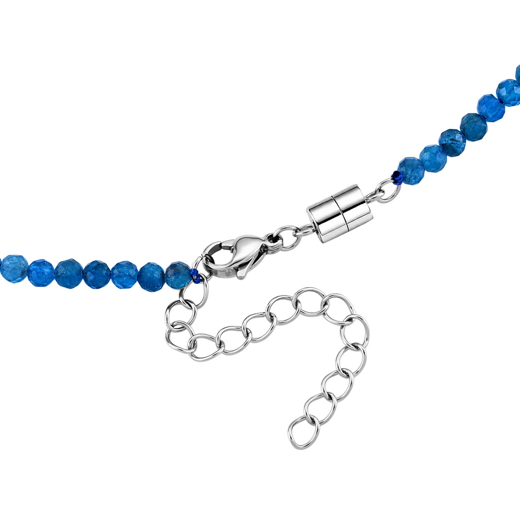Neon Apatit Halskette ca. 45 cm 316L Edelstahl ca. 40,00 ct.