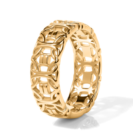 EverTrue durchbrochener Bandring, 750 vergoldet Bronze - 4 Gramm