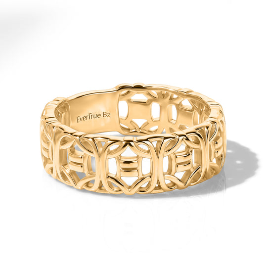 EverTrue durchbrochener Bandring, 750 vergoldet Bronze - 4 Gramm