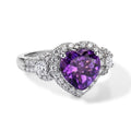 D'Joy AA Sambischer Amethyst, Moissanit Ring 925 Silber Rhodiniert (Größe 18.00) ca. 2,75 ct