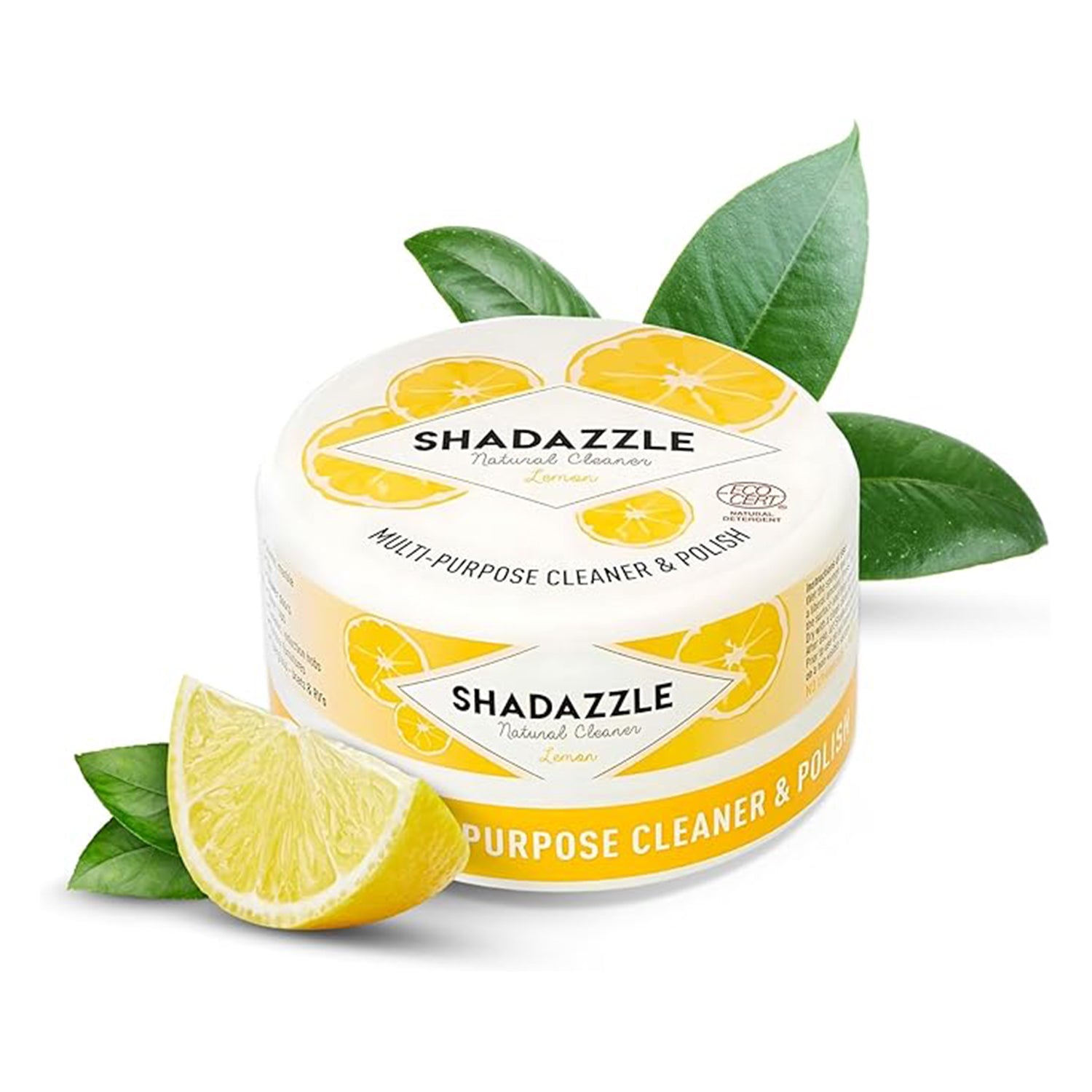 SHADAZZLE natürlicher Allzweckreiniger und Politur, umweltfreundlicher Mehrzweckreiniger, ECOCERT zertifiziert, 300 g, Zitrone