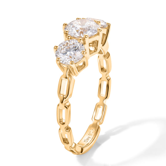 SHOPLC JUBILÄUMS DESIGN D'Joy Moissanit Ring 925 Silber Vergoldet (Größe 21.00) ca. 1.65 ct