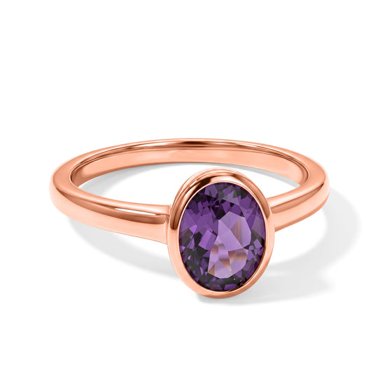 EVER TRUE Rose De France Amethyst Ring 950 Kupfer Rosévergoldet (Größe 16.00) ca. 1,63 ct