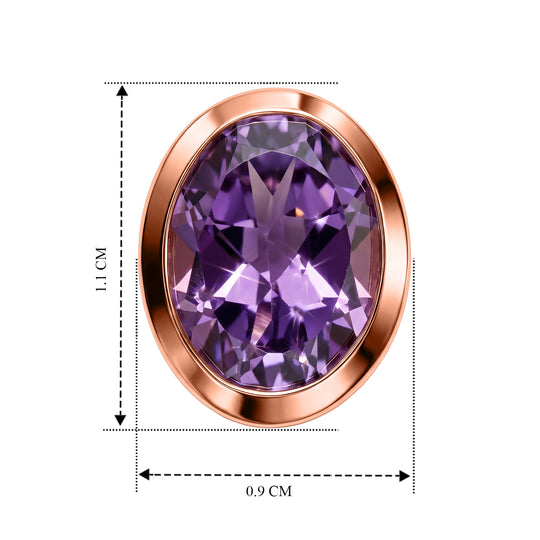 EverTrue Rose De France Amethyst Solitär Ohrringe, 950 Kupfer rosévergoldet - 3,35 ct.