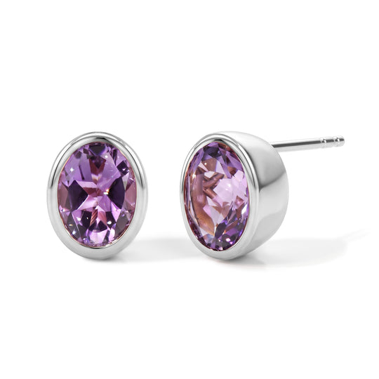 EverTrue Rose De France Amethyst Solitär Ohrringe, 950 Kupfer rosévergoldet - 3,35 ct.