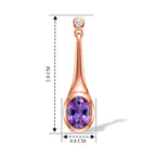 D'Joy Rose De France Amethyst, Weißer Zirkon Ohrringe 925 Silber Rosévergoldet ca. 2,45 ct.
