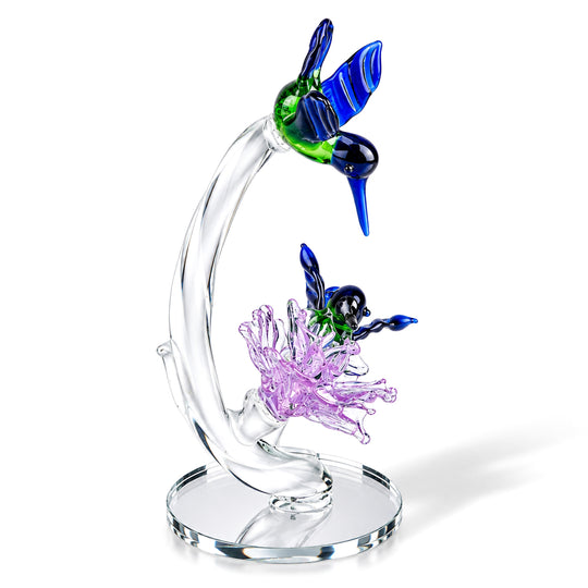 "crystal deco bird and flower color:yellow bird+pink flower product size:11*15.5cm N.W:178g  material:glass"