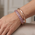 EVER TRUE Rose De France Amethyst Armreif ca. 19 cm Nickelfreies Messing Rosévergoldet ca. 8,95 ct.