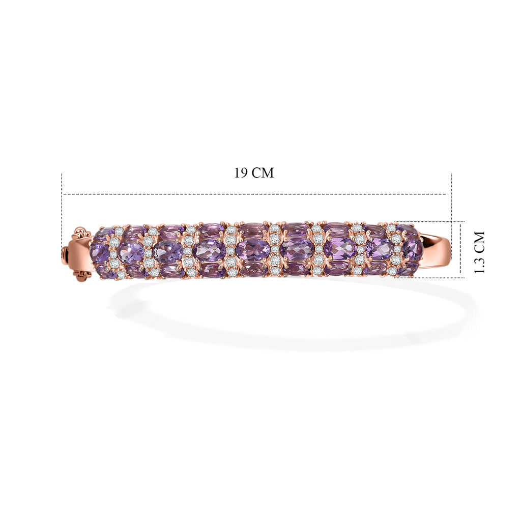 EVER TRUE Rose De France Amethyst Armreif ca. 19 cm Nickelfreies Messing Rosévergoldet ca. 8,95 ct.