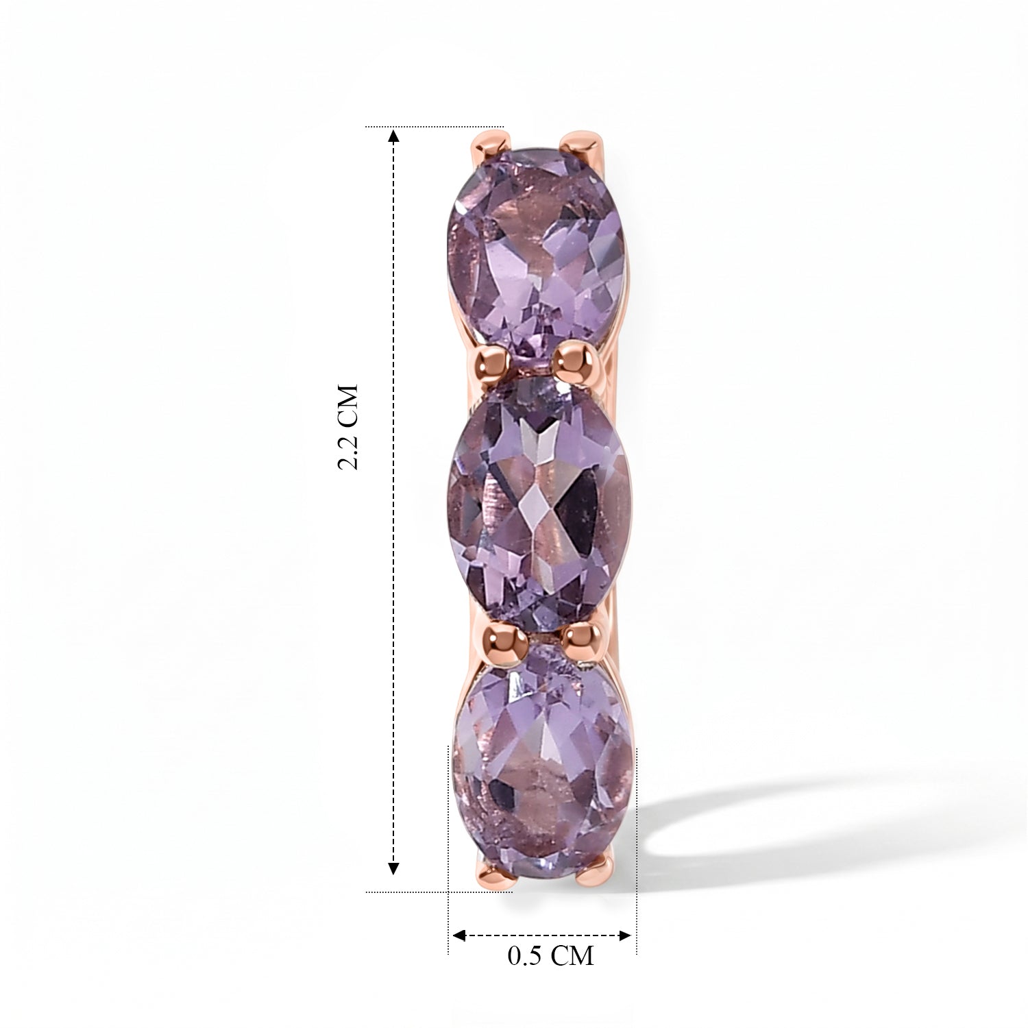 EverTrue Rose De France Amethyst Trilogie Ohrringe, 950 Kupfer rosévergoldet - 4,27 ct.