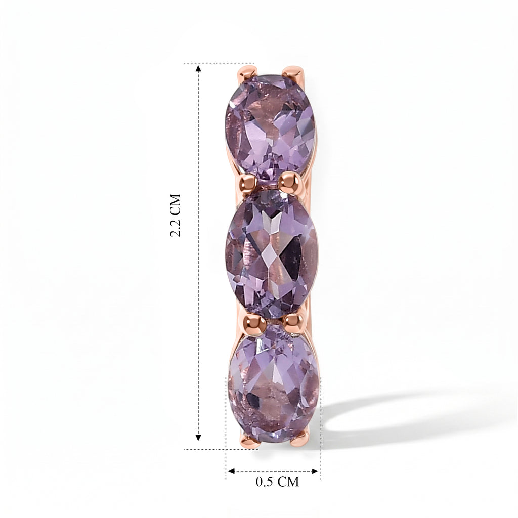 EVER TRUE Rose De France Amethyst Ohrringe 950 Kupfer Rosévergoldet ca. 4,27 ct.