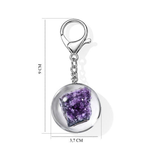 Afrikanischer Amethyst Schlüsselbund Reine Legierung ca. 1.00 ct