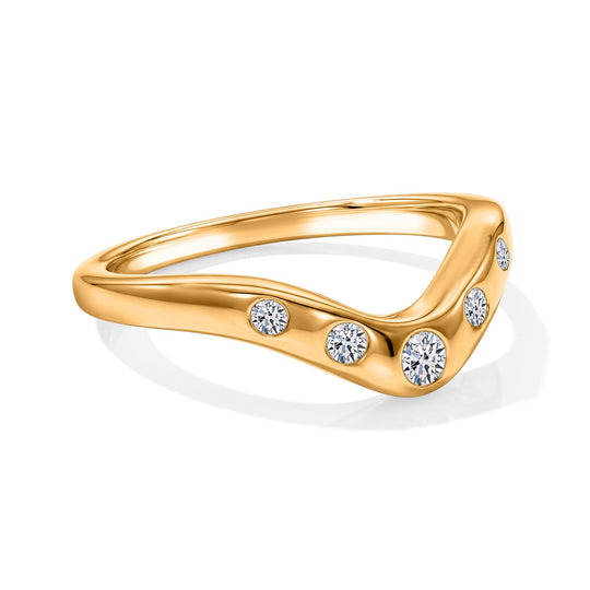 LUXURIANT DIAMOND - Lab Grown Diamant SI-GH Ring 925 Silber 750 Gelbgold vermeil (Größe 17.00) ca. 0,25 ct