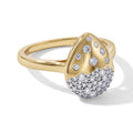 LUXURIANT DIAMOND - Lab Grown Diamant SI-GH SGL zertifiziert Ring 925 Silber 750 Gelbgold vermeil (Größe 17.00) ca. 0,50 ct