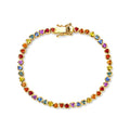 D'Joy AA Mehrfarbig Saphir Armband ca. 19 cm 925 Silber 750 Gelbgold vermeil ca. 6,78 ct.