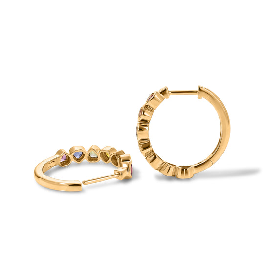 D'Joy AA mehrfarbige Saphir Ohrringe, 925 Silber 750 Gelbgold Vermeil - 2,39 ct.