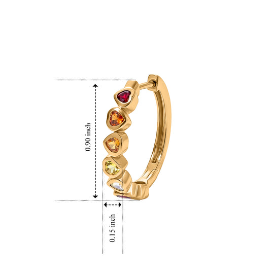 D'Joy AA mehrfarbige Saphir Ohrringe, 925 Silber 750 Gelbgold Vermeil - 2,39 ct.