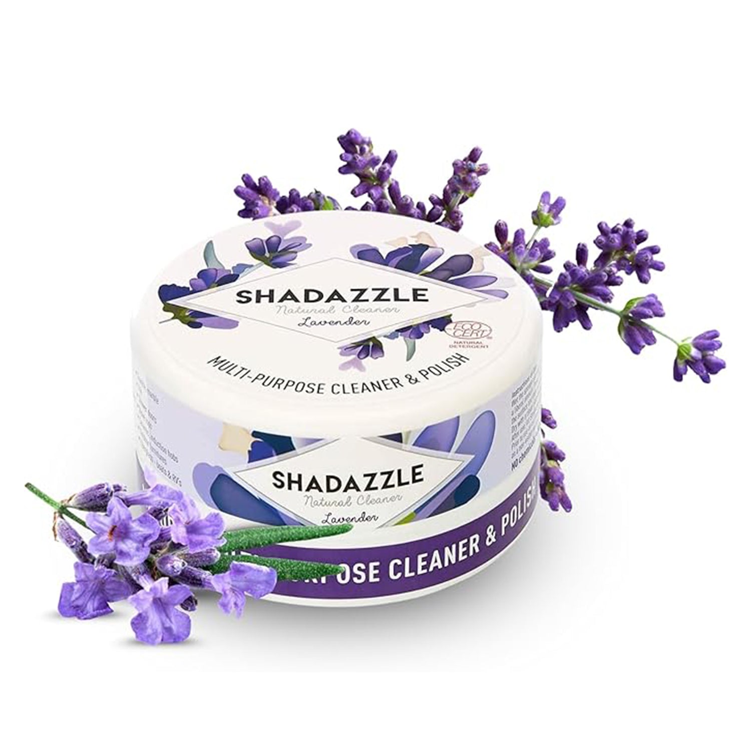 SHADAZZLE natürlicher Allzweckreiniger und Politur, umweltfreundlicher Mehrzweckreiniger, ECOCERT zertifiziert, 300 g, Lavendel