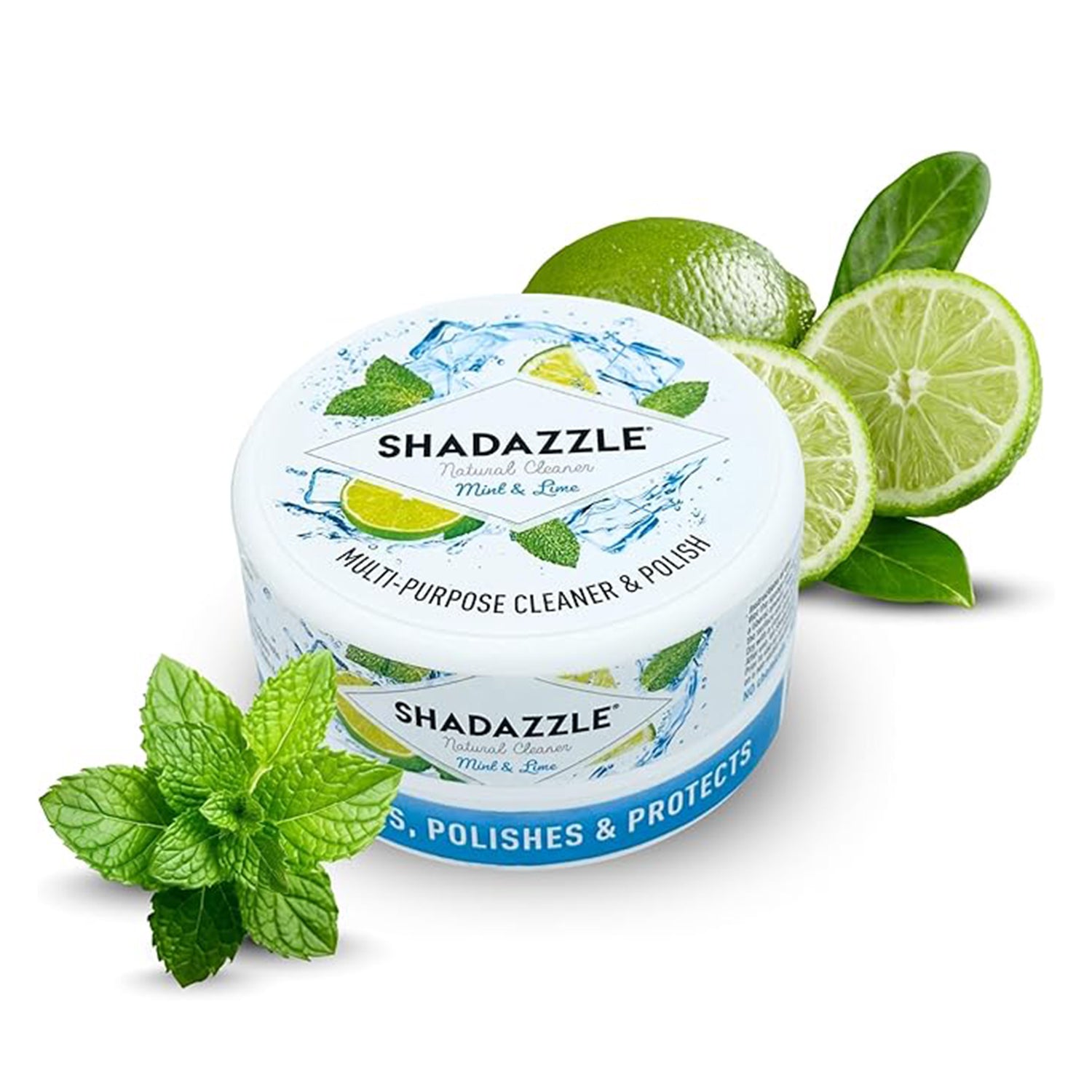 SHADAZZLE natürlicher Allzweckreiniger und Politur, umweltfreundlicher Mehrzweckreiniger, ECOCERT zertifiziert, 300 g, Minze und Zitrone