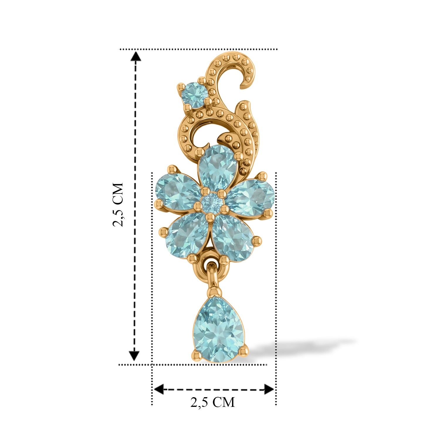 EVER TRUE AA Blauer Apatit Ohrringe Reine Bronze ca. 2,59 ct.