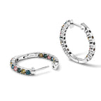 LUXURIANT DIAMOND - Lab Grown Rosa Diamant VS, Lab Grown Grüner Diamant Ohrringe 925 Silber Rhodiniert ca. 1,99 ct.