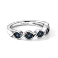 EVER TRUE Blauer Diamant Ring Nickelfreies Messing (Größe 16.00) ca. 0,08 ct