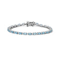 D'Joy AA Blauer Apatit, Moissanit Armband ca. 19 cm 925 Silber Rhodiniert ca. 7,80 ct.