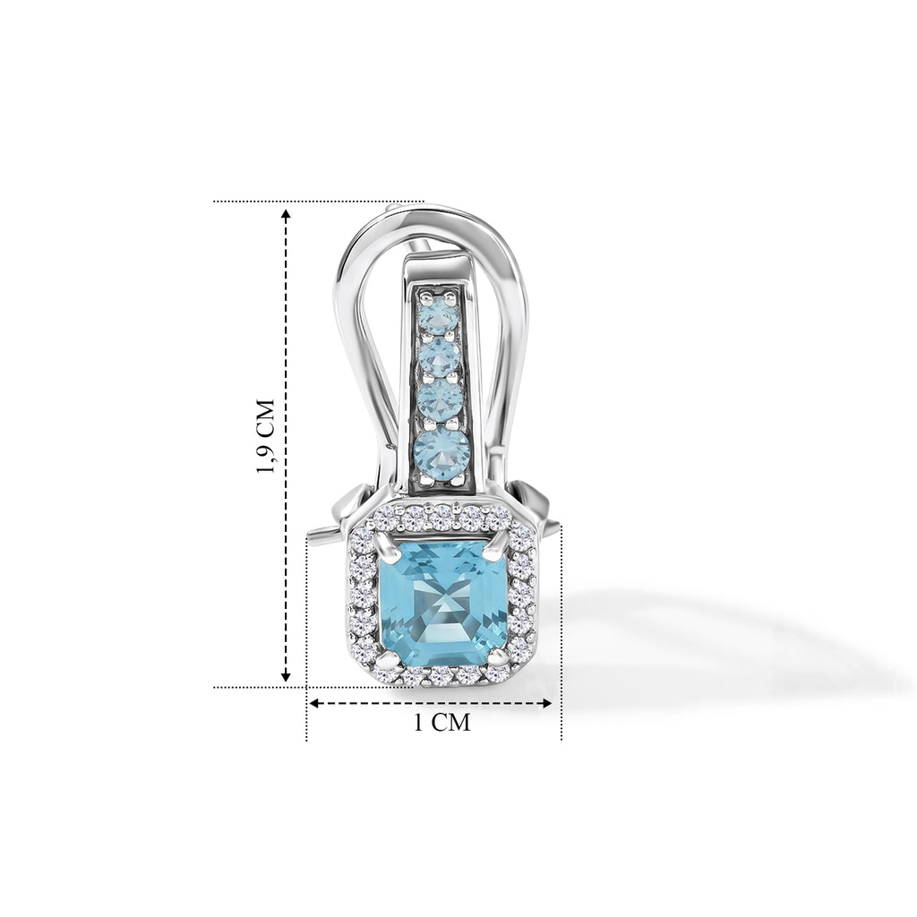 D'Joy AA Blauer Apatit Ohrringe 925 Silber Platiniert ca. 2,24 ct.