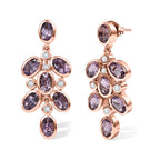 EVER TRUE Rose De France Amethyst, Weißer Zirkon Ohrringe 950 Kupfer ca. 6,41 ct.
