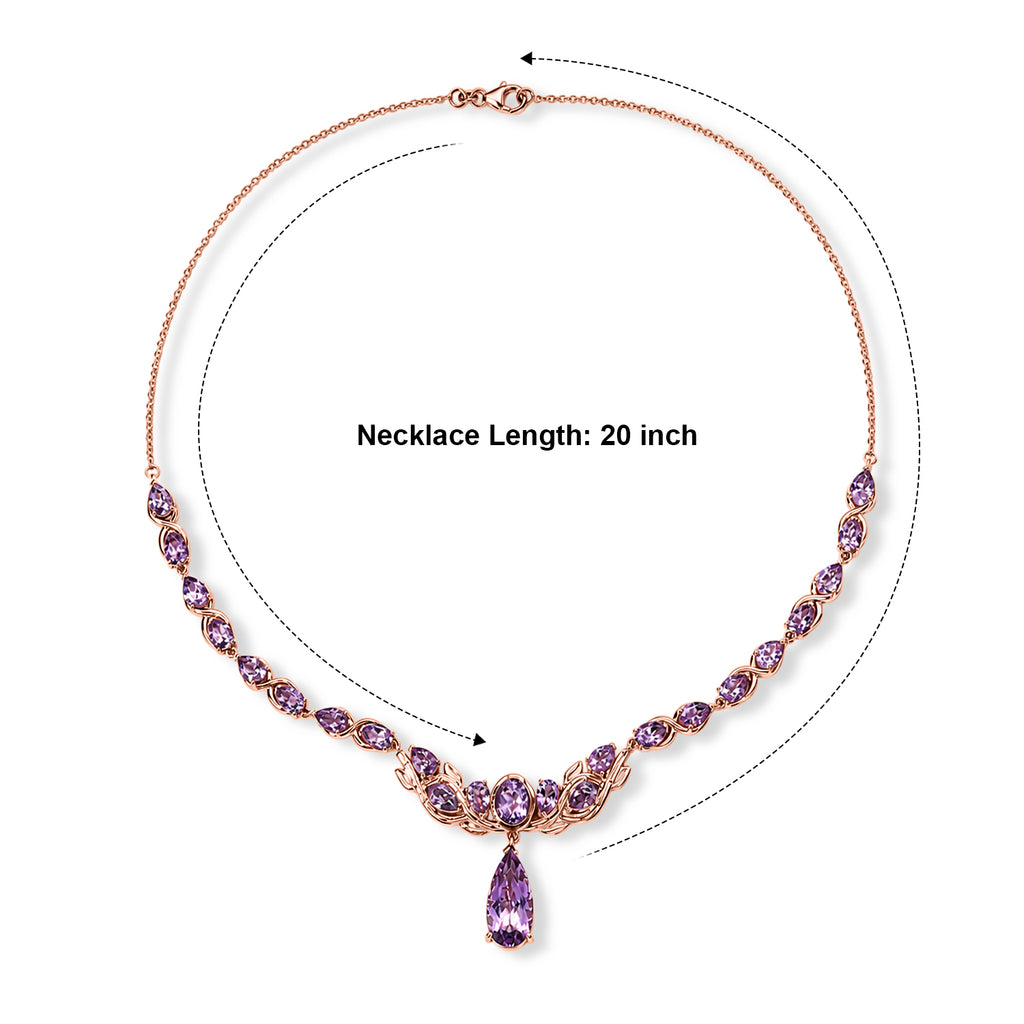 D'Joy AA Rose De France Amethyst Halskette ca. 50 cm 925 Silber 750 Roségold vermeil ca. 23,88 ct.