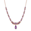 D'Joy AA Rose De France Amethyst 50cm Halskette, 925 Silber 750 Roségold Vermeil - 23,88 ct.