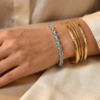 D'Joy AA blaues Apatit 19cm Armband, 925 Silber rhodiniert - 4,18 ct.