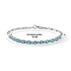 D'Joy AA Blauer Apatit Armband ca. 19 cm 925 Silber Rhodiniert ca. 4,18 ct.