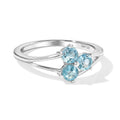 D'Joy AA Blauer Apatit Ring 925 Silber Platiniert (Größe 17.00) ca. 0,95 ct