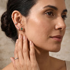 D'Joy Grüner Apatit Ohrringe 925 Silber 750 Gelbgold vermeil ca. 1,58 ct.