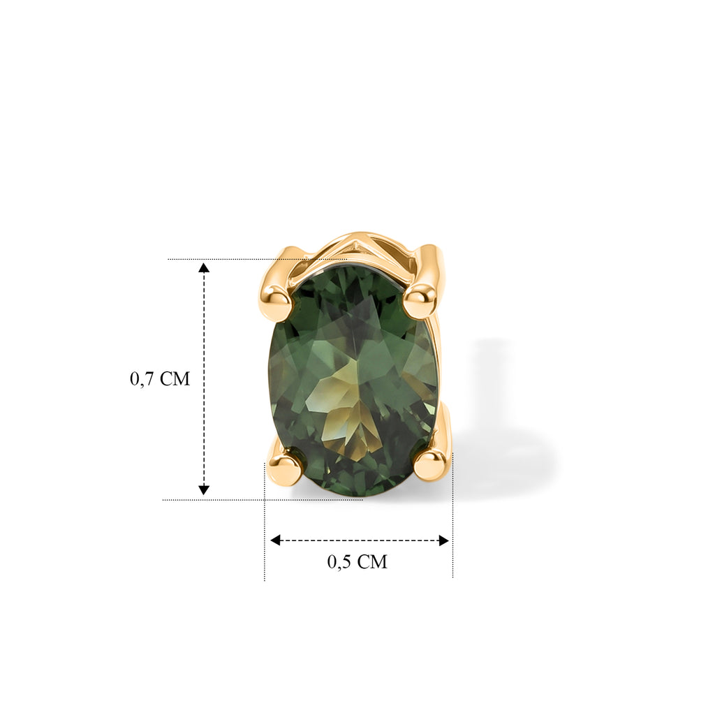 D'Joy Grüner Apatit Ohrringe 925 Silber 750 Gelbgold vermeil ca. 1,58 ct.