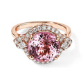 D'Joy AA Martha Rocha Kunzite, Moissanit Ring 925 Silber 750 Roségold vermeil (Größe 17.00) ca. 5,40 ct