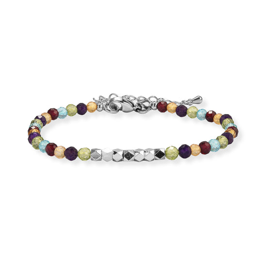 EVER TRUE Mehrfarbig Edelsteine Armband ca. 19 cm Nickelfreies Messing Platiniert ca. 17.00 ct