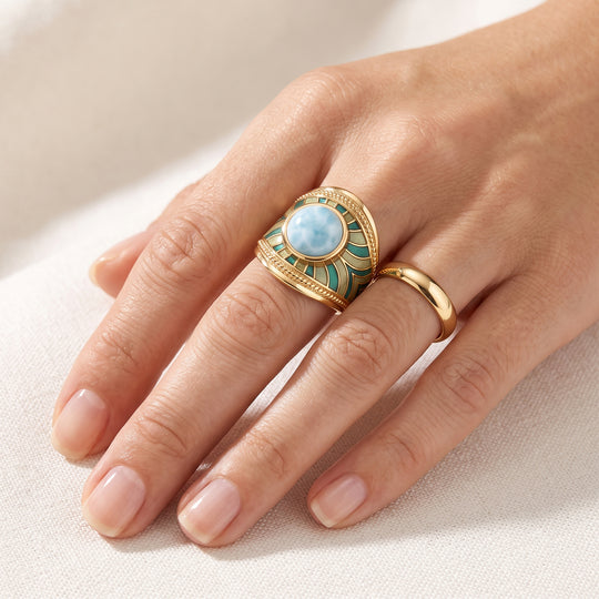 EVER TRUE AA Larimar Ring Reine Bronze (Größe 18.00) ca. 4,68 ct
