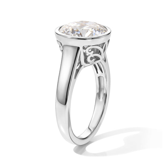 D'Joy Moissanit Ring 925 Silber Rhodiniert (Größe 18.00) ca. 4,65 ct