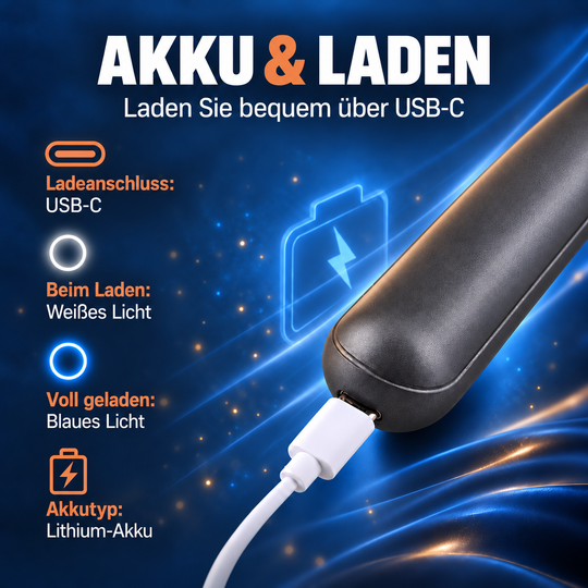 Akku-Schraubendreher-Set, 3,7 V, USB-C-Ladeanschluss, Schwarz