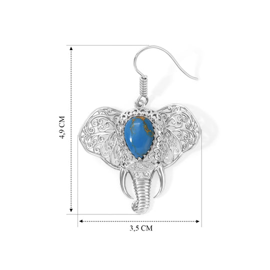 EVER TRUE AA Blauer Mojave Türkis Ohrringe Reine Bronze ca. 5.07 ct
