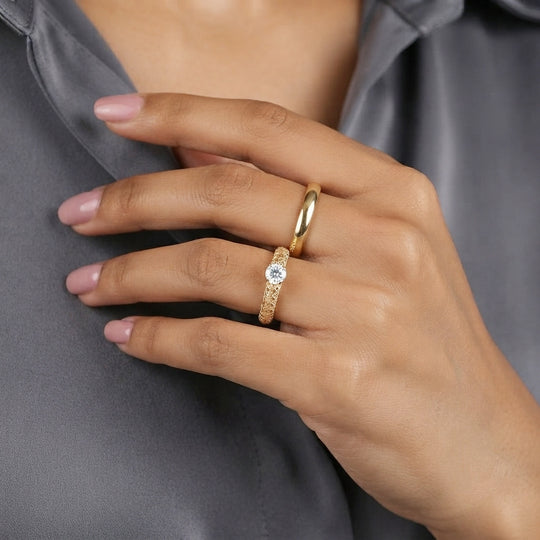 LUXURIANT DIAMOND - Lab Grown Diamant VS-EF IGI zertifiziert Ring 375 Gold (Größe 18.00) ca. 0.53 ct