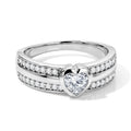 D'Joy Moissanit Ring 925 Silber Rhodiniert (Größe 17.00) ca. 0,74 ct