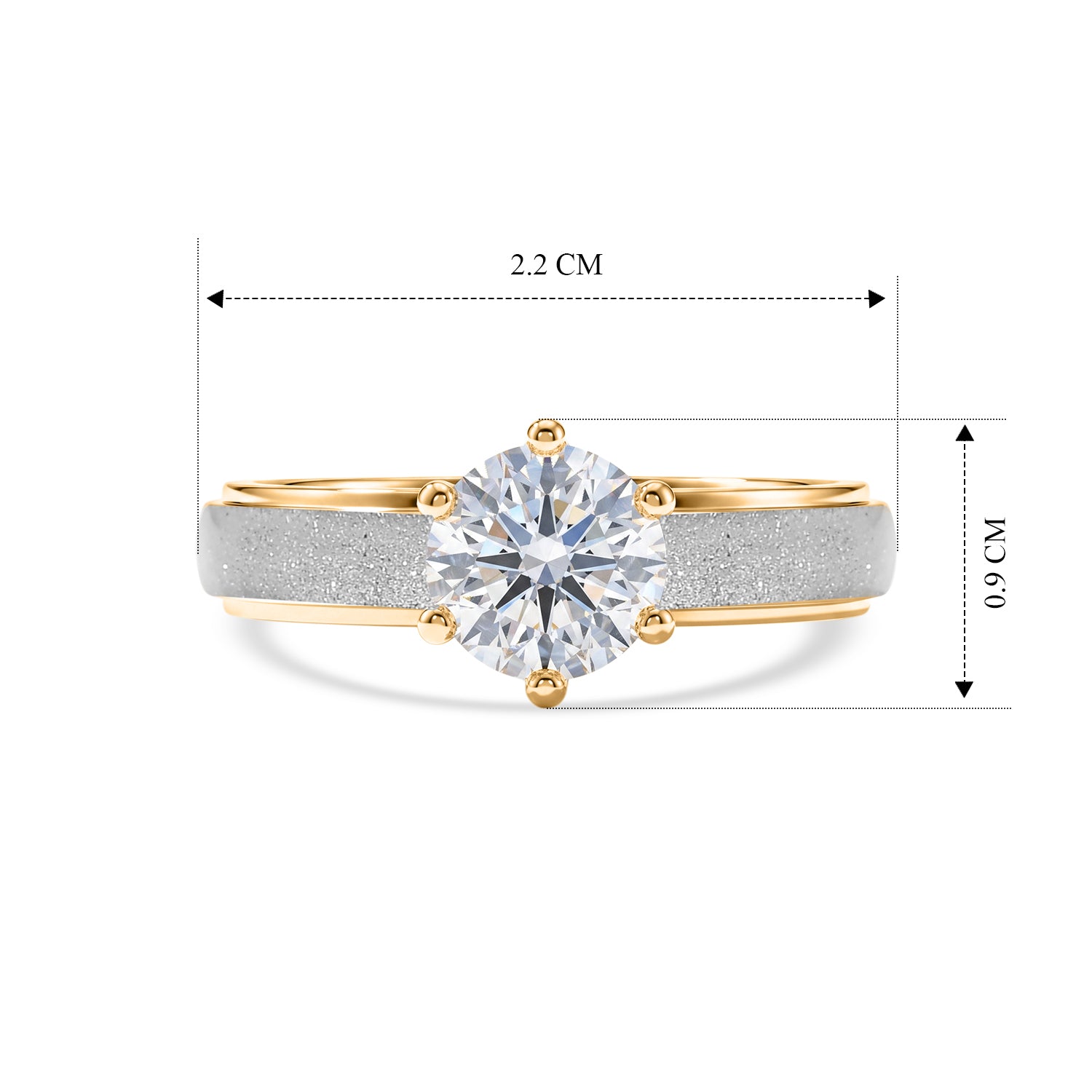 LUXURIANT DIAMOND - Lab Grown Diamant SI-GH Ring 925 Silber Rhodiniert und 750 Gelbgold Vermeil (Größe 21.00) ca. 1,00 ct