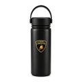 LAMBORGHINI Thermoflasche aus Edelstahl mit Tragegriff, mattes Design, Matte Schwarz