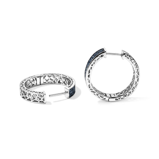 D'Joy blaue Diamant Ohrringe, 925 Silber rhodiniert - 0,51 ct.