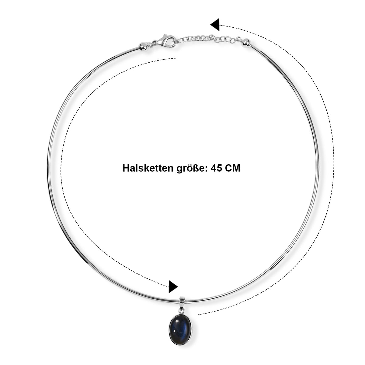 EverTrue AAA Labradorit 45cm Halskette, Messing und Bronze mit Platin E-Beschichtung - 13,40 ct.